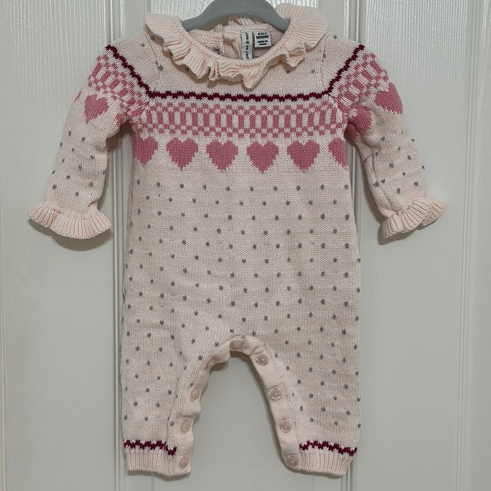 Janie and Jack baby girl winter one piece- size 0-3 months